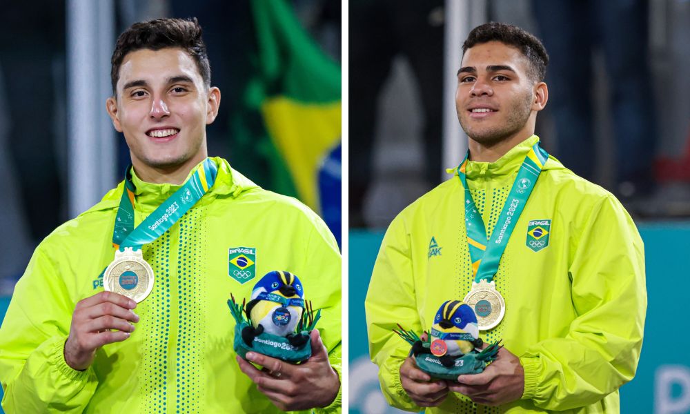 Guilherme Cargnin e Gabriel Falcão dupla medalha de ouro no judô dos jogos pan-americanos de santiago-2023