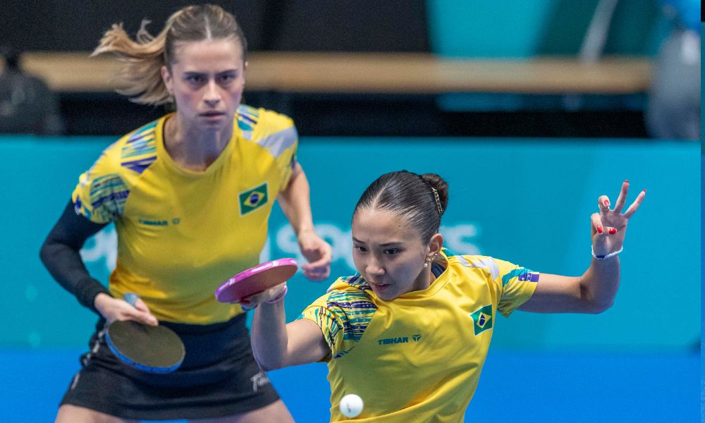 Irmãs Bruna e Giulia Takahashi no torneio de duplas femininas dos Jogos Pan-Americanos de Santiago-2023
