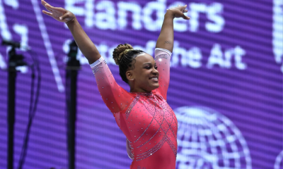 Rebeca Andrade na final do Salto do Campeonato Mundial de ginástica artística