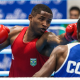 Wanderson de Oliveira em ação no boxe dos Jogos Pan-Americanos de Santiago-2023. Ele vai lutar no Pré-olímpico