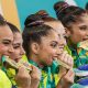 Conjunto da ginástica rítmica medalha de ouro nos jogos pan-americanos de santiago-2023