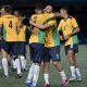 Seleção brasileira de futebol PC comemorando vitória no Parapan de Santiago (Washington Alves/CPB)