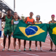 Jerusa Geber e Thalita Simplício com a bandeira do Brasil no Parapan de Santiago-2023 atletismo