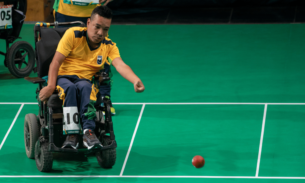 José Carlos Chagas durante disputa da bocha no Parapan de Santiago-2023