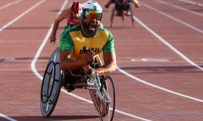 Ariosvaldo Fernandes, o Parré, durante disputa do atletismo nos Jogos Parapan-Americanos de Santiago-2023