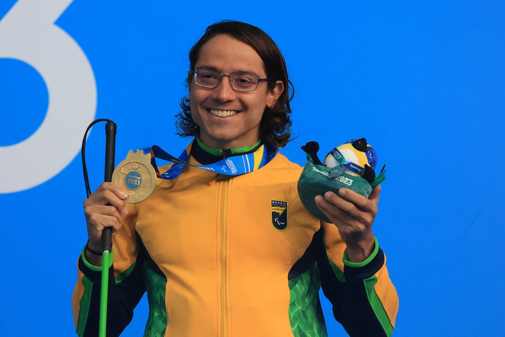 Douglas Matera ouro natação ao lado de thomaz jogos parapan-americanos santiago-2013