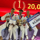 Equipe masculina do Brasil de taekwondo no pódio da Copa do Mundo do TK3