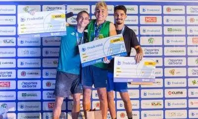 Rodrigo Hanada – SP Felipe Ho – SP Davi Carvalho Peres – MG campeonato brasileiro de escalada pódio boulder Aline Machado/ABEE