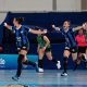 Celebração das jogadoras do Pinheiros na semifinal da Liga Nacional de handebol feminino (Divulgação/CBHb)