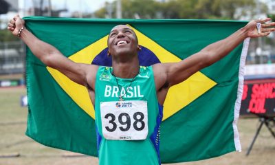 Brasileiro Erik Cardoso, destaque do Brasil nos 100m rasos (Wagner Carmo/CBAt)