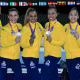 Equipe feminina de ginástica artística do Brasil com medalha no Mundial
