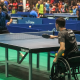 Lucas Arabian, atleta paralímpico, contra atleta olímpico no TMB Platinum - Campeonato Brasileiro de tênis de mesa