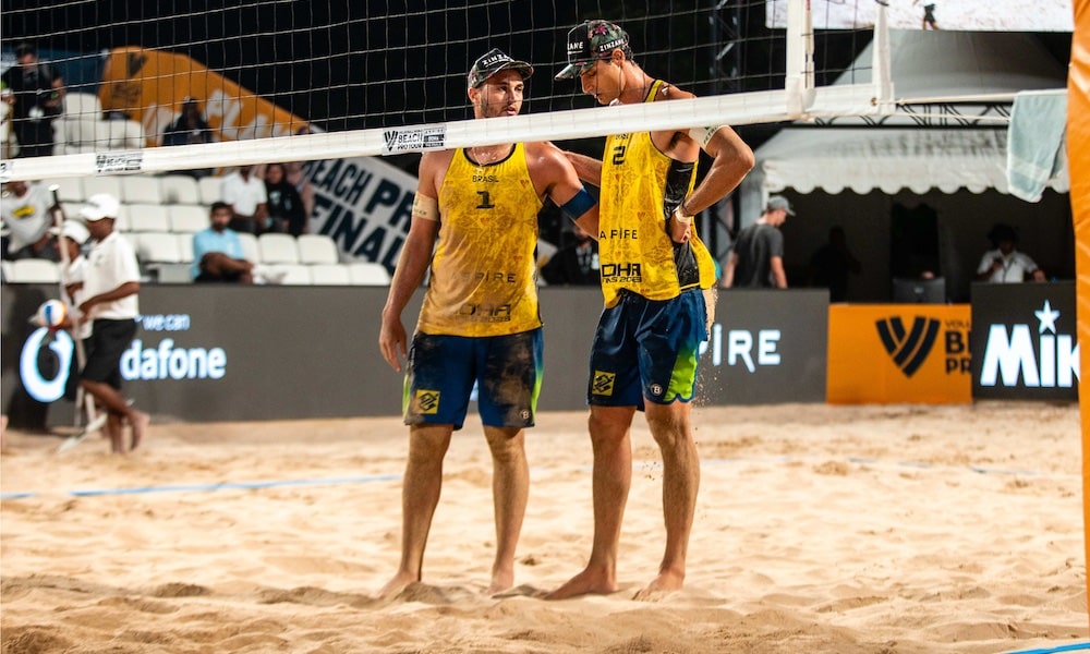 André George semifinal finals de vôlei de praia doha contra mol e sørum da noruega 2023 23