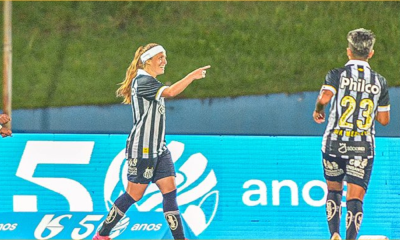 Ketlen, do Santos, comemora gol do Santos na Brasil Ladies Cup