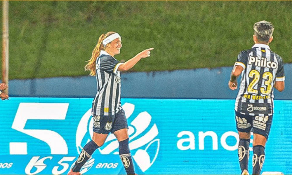 Ketlen, do Santos, comemora gol do Santos na Brasil Ladies Cup