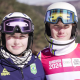Irmãos Arthur e Alice Padilha pousam para foto após disputa do esqui alpino nos Jogos Olímpicos de Inverno da Juventude de Gangwon-2024