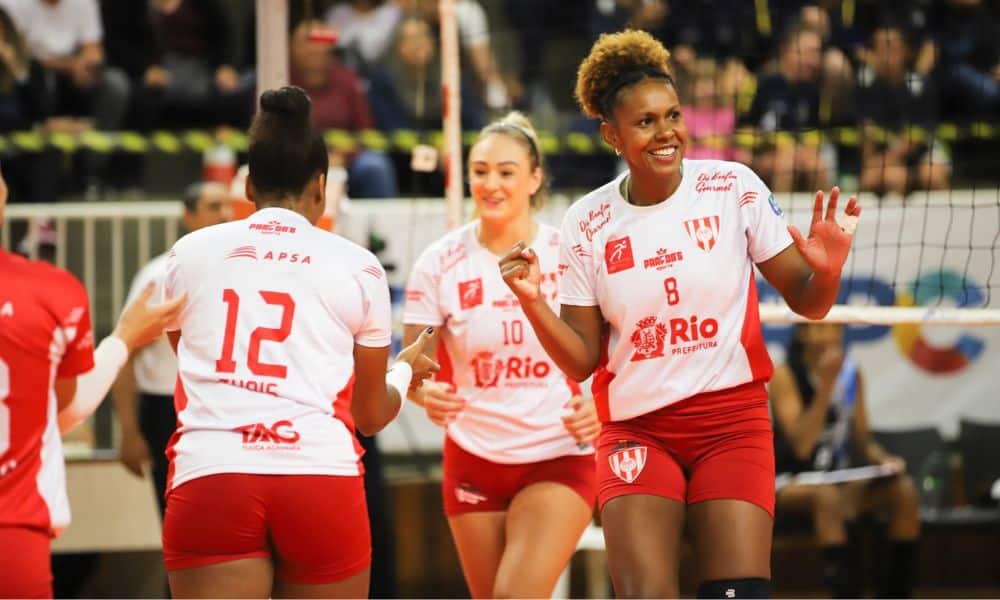 Jogadoras do Tijuca em uma partida (Divulgação/FPV)