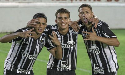 Comemoração dos jogadores do Atlético-MG na Copinha (Bruno Sousa/Atlético-MG)