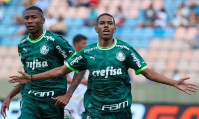Comemoração do meia Estêvão William, destaque do Palmeiras na estreia da Copinha (Reprodução/Twitter/@Palmeiras)