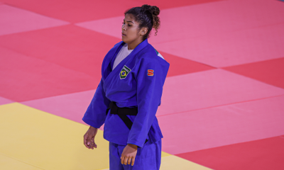 Luana Carvalho concentrada antes da disputa do Grand Prix de Portugal de judô