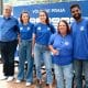 Bárbara Seixas, Carol Solberg e a equipe técnica da dupla.