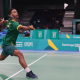 Ygor Coelho em ação durante partida do Masters da Indonésia de badminton