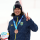 Zion Berthonico com a medalha de bronze no snowboard dos Jogos Olímpicos de Inverno da Juventude Gangwon-2024