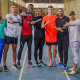 atletas do revezamento 4x100m masculino brasileiro em ação em camping de treinamento visando Paris-2024