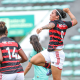 Jogadoras comemoram gol em jogo Flamengo x Minas Brasília pelo Brasileirão Feminino sub-20