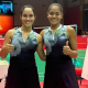 Jaqueline e Samia Lima posam juntas para foto após título do Challenge de Irã de Badminton