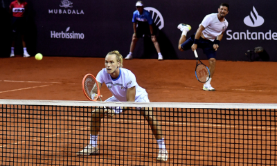 Rafael Matos e Nicolas Barrientos em partida do Rio Open