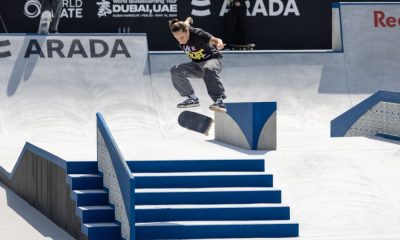 Marina Gabriela em ação no Pro Tour de Dubai de skate street (Julio Detefon/CBSk)