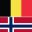 Bandeira Bélgica e Noruega