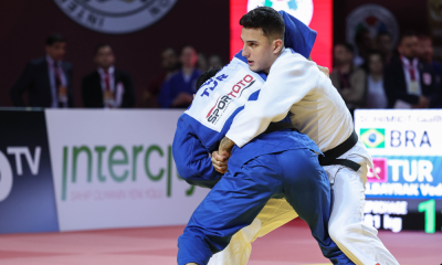 Guilherme Schimidt em ação contra atleta no Grand Slam de Antalya de judô