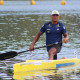 Isaquias Queiroz na Copa Brail de canoagem velocidade, em Lagoa Santa; ele venceu Filipe Vieira no C1 500m