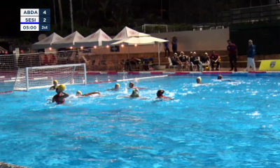 Lance do jogo entre Sesi e ABDA na Copa Brasil Sub-20 de polo aquático