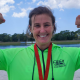 Ana Paula Vergutz após conquista da vaga olímpica no Pan-Americano de canoagem velocidade