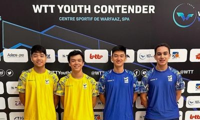 Davi Fuji, Hamilton Yamane e Guilherme Diniz no WTT Youth Contender de SPA