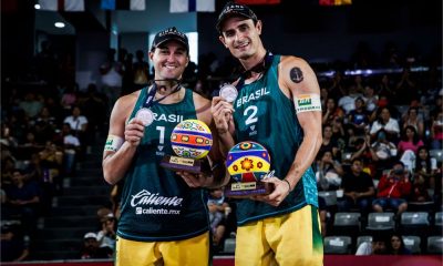 André e George, principal dupla brasileira na corrida olímpica para Paris-2024 (Divulgação/FIVB)