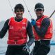 Marco Grael e Gabriel Simões em ação na Semana Olímpica de Hyères de vela (Foto: Sailing Energy)