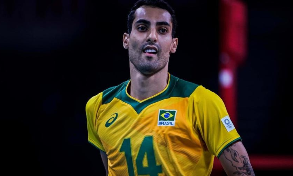 Douglas Souza na seleção brasileira de vôlei masculino