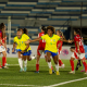 Jogadoras do Brasil comemoram gol contra o Chile no Sul-Americano Feminino sub-20 de futebol