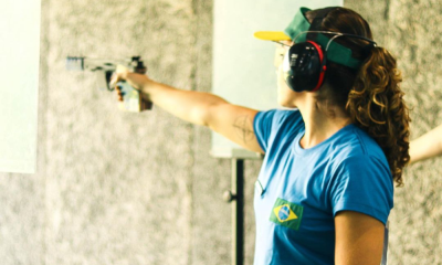 Marina Alves em ação no Campeonato das Américas de tiro esportivo, sem vaga olímpica