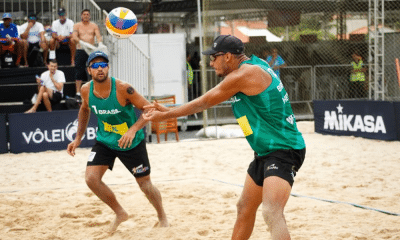 Vinicius e Heitor no Challenge de Saquarema de Vôlei de praia Challenge de Haikou