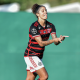 Cristiane comemorando gol marcado em Flamengo x Santos pelo Brasileirão Feminino