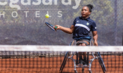 Vitória Miranda em ação na Copa do Mundo de tênis em cadeira de rodas, na Turquia (Foto: Green Filmes/CBT)