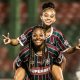 Jogadoras do Fluminense comemorando em uma partida do Brasileiro Feminino (Reinaldo Campos/FFC)