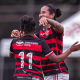 Comemoração das jogadoras do Flamengo na vitória sobre o Minas Brasília pelo Brasileiro Sub-20 (Paula Reis/CRF)