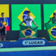 Os brasileiros Guilherme Lino e Mateus Constantino no pódio do Pan-Americano de ciclismo de estrada (Allan Modesto/CBC)