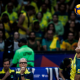 Lucarelli executa saque durante partida do Brasil contra a Argentina na VNL